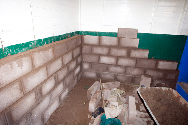 Hope this is gonna look good
The council decided to adopt the CIEH guidelines for a model licence.  In order to be able to use the stables as a room for dogs we have to cover the wood, hence the breeze blocks
Ключови думи: Breeze blocks Brickwork Isolation Kennel Kennels Stable Stables Wheelbarrow