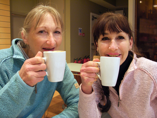 ....... and aren't we enjoying it
Think this might have been Selfridges in Birmingham but am not sure but we did take a flying visit to Birmingham to do the Christmas shopping!!
Keywords: Cathy coffee Marjorie