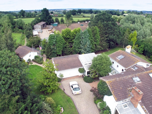 Whitecroft, The Dog Resort, and Maggot's Croft
Photographed with the aerial mast from outside our front gate.  The driveway (with Corvette) is in the foreground.  Dog resort building on the left, and the stable yard and western portion of Maggot's Croft in the background.
Keywords: Whitecroft Corvette dog resort dog kennel dog hotel Maggot's Croft Powick