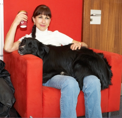 Nap time
Barney chilled out before his big moment in front of the cameras for the BBC World Service Cooking for Dogs lilve segment
Palabras clave: Barney BBC TV studios BBC World Service Border Collie Coffee Collies Cooking for Dogs Marjorie Recipes
