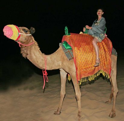Marjorie on a Camel
Going to the desert restaurant at the Bab Al Shams Hotel, Dubai.
Schlüsselwörter: Marjorie camel Bab Al Shams Dubai