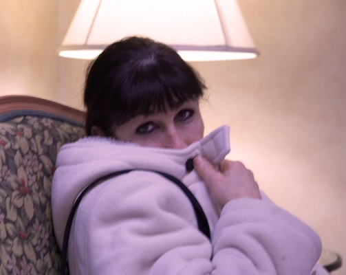 Marjorie
In the small lobby of the Renaissance Hotel in Manchester.  
Avainsanat: Marjorie coat eyes Manchester