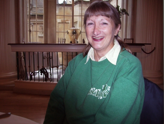 Where's my lunch?
Cathy waiting for her brunch at The Pump Room at the Roman Baths in --- of all places --- Bath.
Keywords: Bath Cathy Hot Pool Pump Room Roman baths Smile Swimming Water