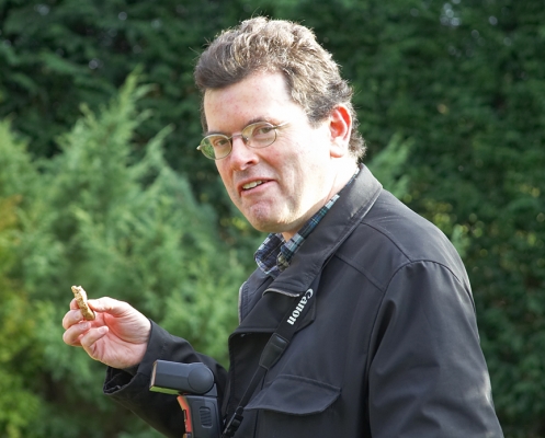 Simon Hale Trying A Dog Cookie
Simon is a free-lance journalist.  He did a great article about Lucies Farm for the [i]Birmingham Post[/i] earlier this month, and is now doing an article about our dog resort.  He's tasting one of our home-baked doggie cookies.
Keywords: Simon Hale Birmingham Post doggie cookies press reporter journalist