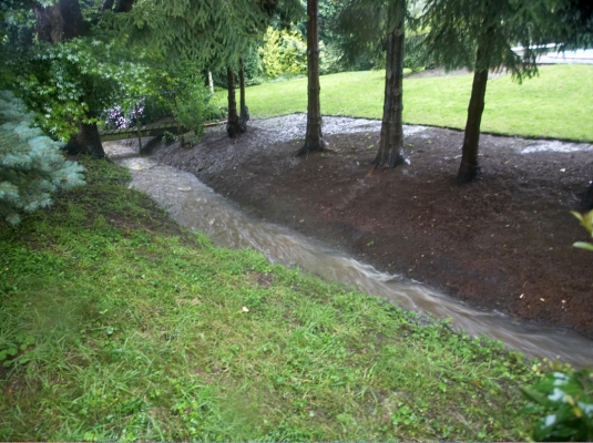 Whitecroft Stream
Noramlly this stream is damp, or just a small trickle.  Not today --- it was like a water slide at an amusement park.
Anahtar kelimeler: Whitecroft stream water flood rain rapid current