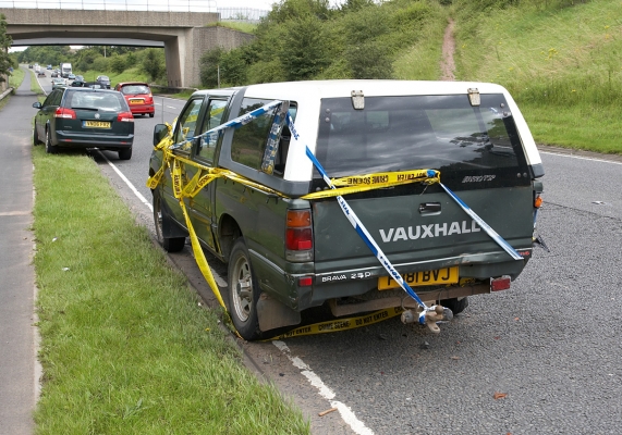 The Truckman With "Crime Scene" Tape
On Crookbarrow Road.  The Truckman looks like something from a weird installment of [b]CSI[/b].
Anahtar kelimeler: Truckman Vauxhall crime scene tape Crookbarrow Road accident truck collision