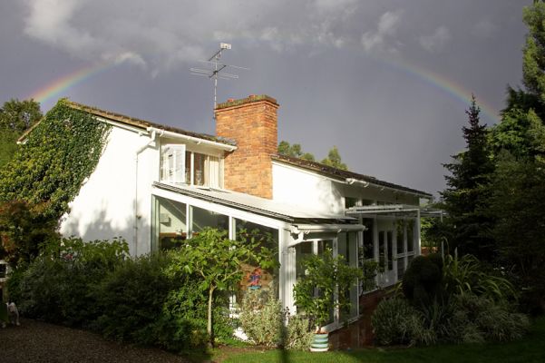 Ah, autumn is here!
We had lovely warm dry weather in Germany but on our return home it was pouring with rain and has continued.   Good ol' England.  Here are the storm clouds above our house.
Keywords: Whitecroft