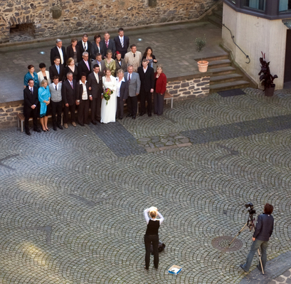 Congratulations
When we got inside the grounds of the castle/hotel in Romrod we found this reception taking place so now we have a group photo!!
Keywords: Castle germany Romrod Schlosse Wedding