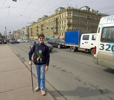Marjorie (Holding My Stick) on the Nevsky Prospect
One of the main streets in St. Petersburg.
Keywords: Marjorie Nevsky Prospect St Petersburg Russia