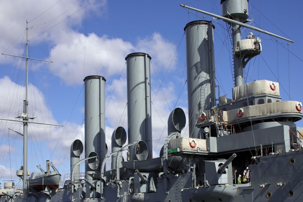 Battleship [i]Aurora[/i]
A museum, moored in St. Petersburg.  This battleship fired a shot (a blank) that started the 1917 revolution.
Keywords: Aurora Russian revolution battleship St Petersburg