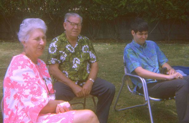 Nana, Baba, and Me
At Shauna's birthday party at the Elks Club, Waikiki.  I guess 1964 or 1965.  I look delighted with the experience.  Baba needs new glasses.
Keywords: Nana Baba Elks Club Waikiki Craig