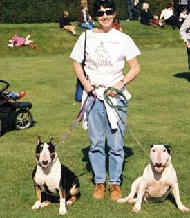 Marjorie with the Bull Terriers
Madresfield - Summer 2003
Keywords: Kiko Tapa bull terrier Madresfield