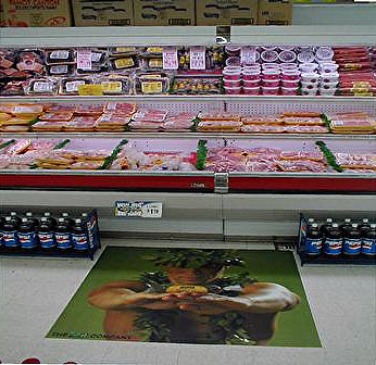 Floor Decal
This floor decal cost us a huge amount of money, and I think the store was so worried that people would slip on it that they had it removed within a few days.
