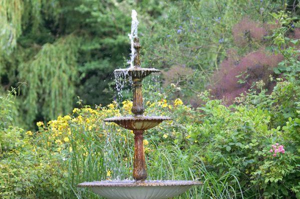 Swan Fountain -- Whitecroft Front Garden
A summer evening in mid-July, 2006.
Trefwoorden: swan fountain Whitecroft garden water summer evening