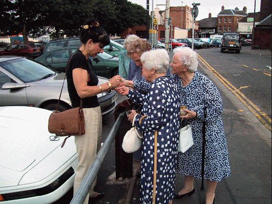 Marjorie gathering contributions from the W.I.
Marjorie needed some change for the parking meter in Worcester.
