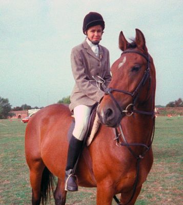 Chase Riding Bobby
Chase doesn't look very pleased...  I don't know why this photo is so grainy:  I suspect it was taken with a disposable camera.  September 1990
Keywords: Chase Bobby horse horseback riding