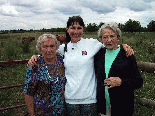 Irene Burns, Marjorie, and Marjorie 1
At Lucies Farm, in front of the cattle.

