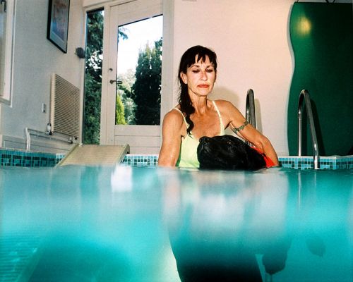 Max Having A Swim
Supported by Marjorie and by his canine life jacket.
Keywords: Max black Labrador dog swimming pool canine hydrotherapy Marjorie Lucies Farm