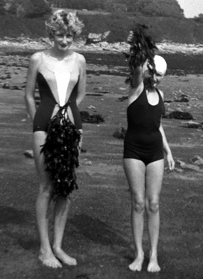 Cathy Wearing a Seaweed Dress
Cathy and Jeanie on the beach
Keywords: Cathy Bushby Jean Seyffer seaweed beach