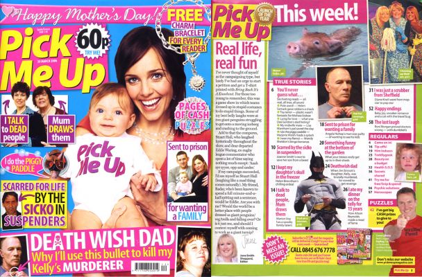[i]Pick Me Up[/i] Magazine -- March 30 2006
We're on the cover (okay, the photo is very small) and in the table of contents.
Avainsanat: Pick Me Up Magazine Tamworth pig hoggles swimming pig article cover