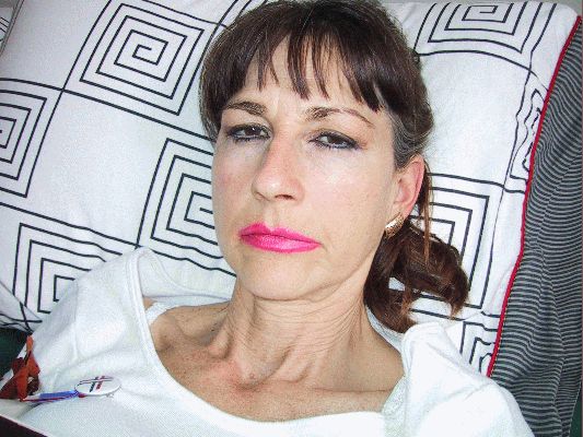 Marjorie Having A Bad Allergy Day
The allergist asked me to please take a photo of Marjorie when her allergies were really bothering her.  This is that photograph.  Not too happy, I'd say.
