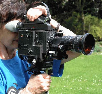 Marjorie with Bolex Camera
Poor Marjorie.  I got her to pose with the Bolex camera so I could take a photo for eBay.  I think her wrist hurt for a week.
Keywords: Bolex Whitecroft