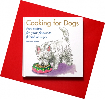 "Cooking for Dogs" - by Marjorie Walsh
The advance copies of the US and UK editions of "Cooking for Dogs" arrived from the UK publisher, New Holland, a week or so ago.  The book is set to be distributed in September.  Marjorie is waiting for her guest appearances on the [i]David Letterman Show [/i] and for the book signing at Hatchard's with the lines down Piccadilly.
Schlüsselwörter: Cooking for Dogs New Holland Publishers Marjorie book