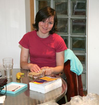 Emilia Having Lunch
With her Polish - English dictionary at the ready....
Keywords: Emilia Polish English dictionary lunch