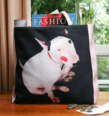 Kiko and the Vinyl Shopping Bag
Our photo of Kiko -- with his kiss -- printed on canvas, and then custom sewn into a vinyl shopping bag or beach bag.  Fully lined, and of the best quality.  Any of the photographs on this website can be put on a shopping bag, even with a choice of vinyl colours.  New from Lucies Farm Ltd.
Trefwoorden: vinyl Kiko shopping bag beach bag photo canvas Lucies Farm dog kennel dog boarding dog hotel