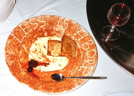 A Dessert Plate at the Supper Club, Amsterdam
"Less is A Bore."  
Keywords: Supper Club Amsterdam dessert plate