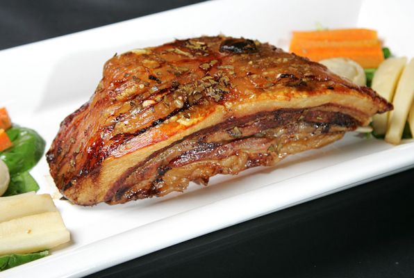 Kurobuta Draft of Pork
The Kurobuta pork belly (or Draft of Pork) cooked with root vegetables.
Keywords: Kurobuta draft belly pork root vegetables pig Berkshire